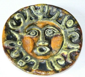 unusual scandinavian art pottery plaque small charger possibly nordic mythology - Picture 1 of 3