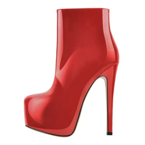 Botines al tobillo Onlymaker para mujer punta redonda tacones altos plataforma cremallera lateral Stiletto - Imagen 1 de 27
