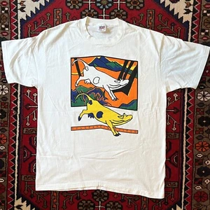 Vintage 90s Franz Marc Yellow Cow Guggenheim Museum T Shirt German Expressionist - Picture 1 of 6