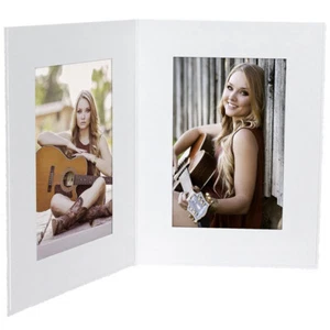 Double View Photo Folder 4x6 Vert White 25 Pack (Same Shipping Any Qty) - Picture 1 of 3