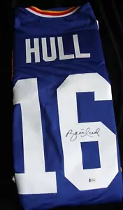 BRETT HULL AUTOGRAPHED ST LOUIS BLUES CUSTOM JERSEY BECKETT CERTIFIED - Picture 1 of 2
