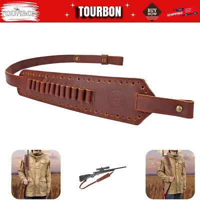 Hunting Rifle Sling Padded Gun Carry Strap 30-06 Ammo Holder 2 Points-TOURBON - Image 1 of 4