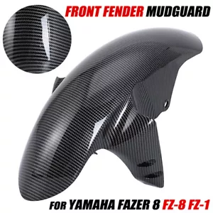 Carbon Fiber Front Mudguard Fender Hugger Cover For Yamaha FAZER 8 FZ8 FZ1 06-13 - Picture 1 of 9