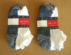 2 Pair Boys No Show Vintage Tommy Hilfiger Socks Shoe Size 12 - 4 New - Picture 1 of 3