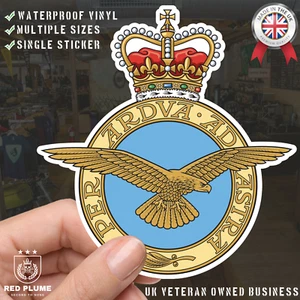 Royal Air Force (RAF) Badge Decal - Waterproof Vinyl - Queen's Crown - Picture 1 of 9