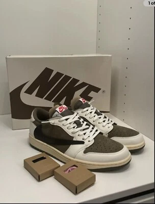 Size UK 9.5 - Travis Scott x Air Jordan 1 Retro OG SP Low Reverse Olive / Medium - Image 1 of 4