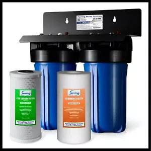 iSpring WGB21B 2-Stage Whole House Water Filter System, 4.5"X10" Filter 1" Ports - Picture 1 of 9