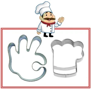 Ausstecher/Ausstechform "GOURMET" - Set 2-tlg. - Kochmütze, Köstlich-Hand - Bild 1 von 1