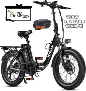 Vitilan U3 20" Electric Folding Bike 48V 13AH WW750 Fat tire E-Mountain 45KM/H - Picture 1 of 21