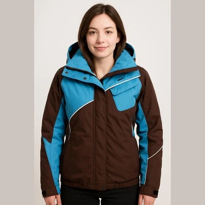 Columbia Omni-Tech Marrón Azul Exterior Invierno Snowboard Deportes Chaqueta Abrigo M Foto 1 de 4