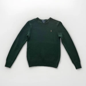 Polo Ralph Lauren Boys Green Knit Sweater M (12/14) 100% Cotton - Picture 1 of 7
