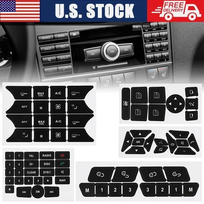 Kits de pegatinas de reparación de botones de radio aire acondicionado dirección ventana puerta para Mercedes Benz Foto 1 de 4