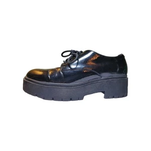 Aldo Plateauschuhe klobiger Absatz Oxford schwarz Pattenleder Damengröße 9 leichte Sohle - Bild 1 von 10