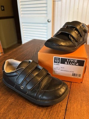 Livie & Luca Talla 13 Alunno Negro Cuero Sintético Niños Zapatos Tenis Foto 1 de 4
