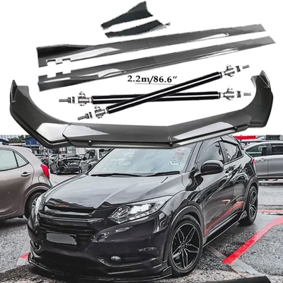 Carbon Fiber Front Bumper Lip Spoiler Side Skirt Body Kits For Honda HRV HR-V Foto 1 de 4
