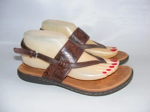 B.O.C Born Concept Woman's Size 8 M Strappy Sandals C53857 Brown Leather Shoes - Picture 1 of 12