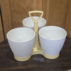 Vintage Tupperware Yellow Condiment Caddy No Lids Or Spoons  - Picture 1 of 6