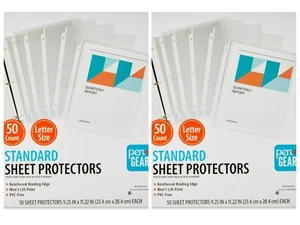 Penna + Ingranaggio Protezioni Fogli Standard 2PK da 50 = 100 Fogli 8,5" x 11" NUOVISSIME - Foto 1 di 2