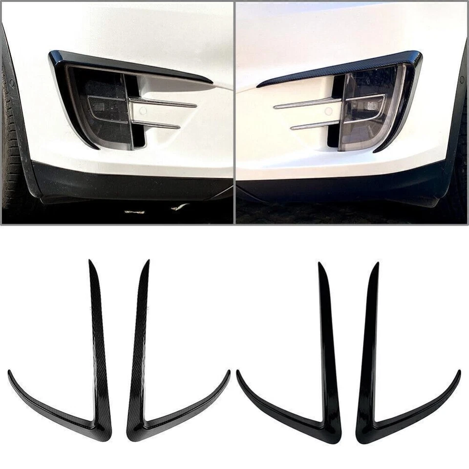 Car Front Fog Light Lamp Eyebrow Cover Trim For Tesla Model X 2015-2020 2016 17 - Imagem 1 de 4
