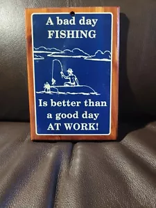 5x7 Vintage Fisherman’s Code Souvenir Wood Plaque Wall Hanging Mount Pocono, PA - Picture 1 of 2