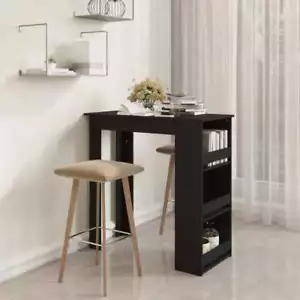 Bar Table with Storage Rack Black 102x50x103.5 cm Engineered Wood - Picture 1 of 8