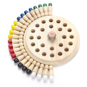 Wooden Memory Chess Matching Game Family Board Games for Kids and Adults Mont... - Picture 1 of 9
