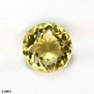 2.18 Ct Outstanding Perfect Round 8.1 MM 100% Natural Greenish Yellow Apatite - Imagen 1 de 5