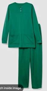 Women's Blue Fleece Henley 2-Piece Pant Top Set Size LG Ladies - New In Bag - Picture 1 of 6