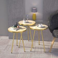 Set of 3 Nesting END Tables - Round Stacking Coffee Side Tables for Small Spaces