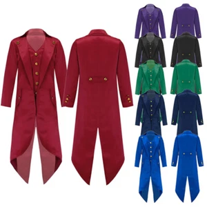 Cappotto Unisex Bambini Performance Tailcoat Retro Giacca Halloween Finto Due Pezzi - Foto 1 di 42