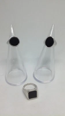 Anello Chevalier in Argento 925/1000 Rodiato Onice Naturale Quadrato-Ovale-Tondo - Immagine 1 di 3