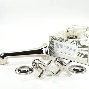 Lefroy Brooks Mackintosh Wall Faucet 3 Hole Trim Only MH1200 M1-1110 Nickel - Picture 1 of 5
