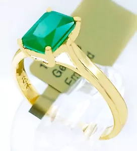 GENUINE 1.20 Cts EMERALD SOLITAIRE RING 10k GOLD - Free Appraisal Service - NWT - Picture 1 of 7