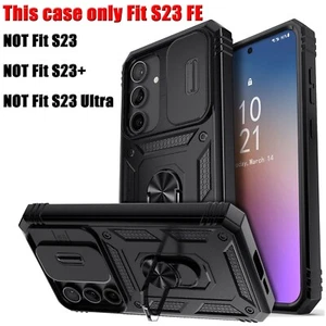 For Samsung Galaxy S23 FE Shockproof Phone Case, Magnetic Ring Stand Cover Black - Picture 1 of 16