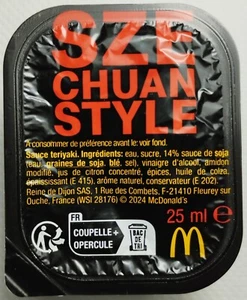 Free Item* McDonald's SZECHUAN Sauce JO Paris 2024 — 0.84 fl oz 25 ml Limited! - Picture 1 of 6