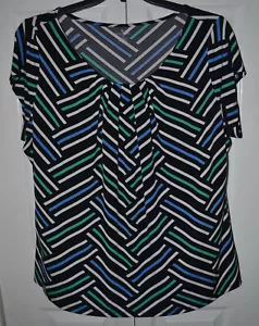 Blusa Worthington Mujer Negra Multicolor Manga Corta Talla: 2X - Imagen 1 de 3