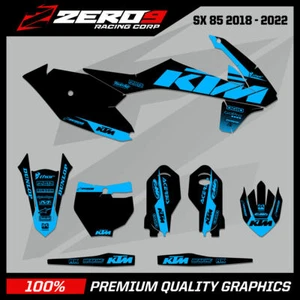 KTM Motocross Graphics Kit: SX 85 2006 - 2022 MX Graphics BLOCK BLK/OLY-BLU - Picture 1 of 3