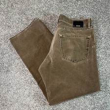 Hugo Boss Texas Relaxed Straight Mens Jeans W 36 (34) L 30 Brown 100% Cotton