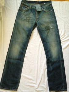 NUDIE MEN'S JEANS STRAIGHT SWEN TEAR INDIGO 34x34 RARE - Picture 1 of 12