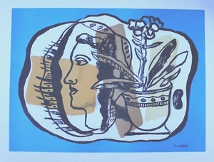 Fernand Leger Original Lithograph Composition Au Profile Mourlot Circa 1948 - Foto 1 di 2