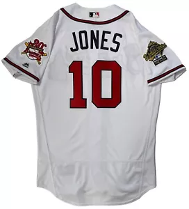 MAGLIA CHHIPPER JONES AUTENTICA MAJESTIC COOL BASE 1995 BRAVES WORLD SERIES 44 - Foto 1 di 8