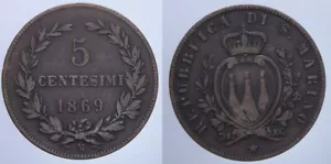 5 CENT. 1869 SAN MARINO VECCHIA MONETAZIONE - Picture 1 of 1