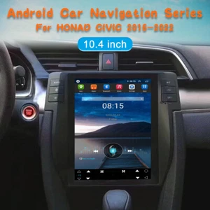 10.4Inch Android 13 Car Radio Carplay For Honda CIVIC 2016-2022 Tesla Screen Car - Picture 1 of 6