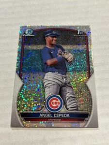 2023 BOWMAN CHROME ANGEL CEPEDA 202/299 SPECKLE REFRACTOR 1ST CUBS SP
