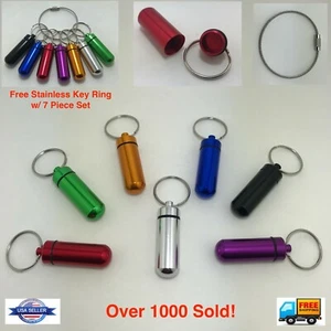 Aluminum Pill Case Keychain Waterproof Holder Medicine Box Bottle Drug Container - Picture 1 of 61