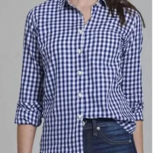 NWT UNTUCKit BELLEZA 100% COTTON GINGHAM NAVY BLUE/WHITE BUTTON FRONT SHIRT 16 - Bild 1 von 9