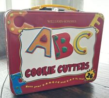 WILLIAMS-SONOMA  ABC Alphabet Cookie Cutters Kit Retro Red Metal Lunchbox New