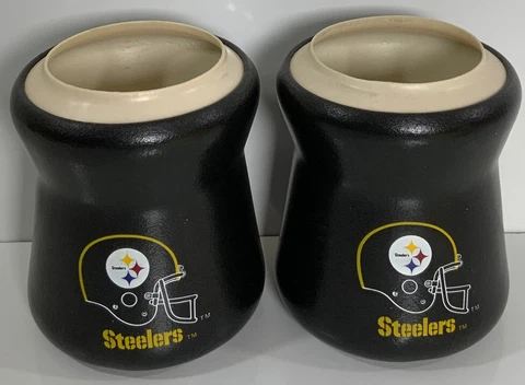 Pittsburgh Steelers Vintage Tuffoam Can Bottle Koozie Coolers Lot of 2 Cover