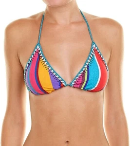 Top de bikini para mujer Nanette Lepore Sayulita Serape triángulo halter, multi, S - Imagen 1 de 2