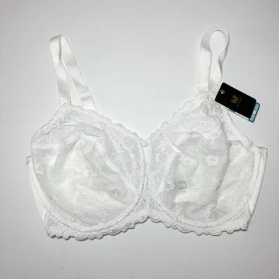 Sujetador con aros Wacoal 85720 Renaissance Rose 38DDD blanco sin forro cobertura completa Foto 1 de 4
